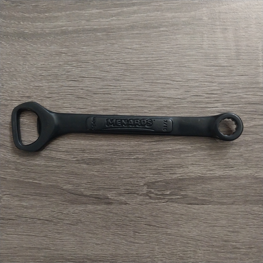 Menards Black Magnetic Bottle Opener & 7/16 Wrench